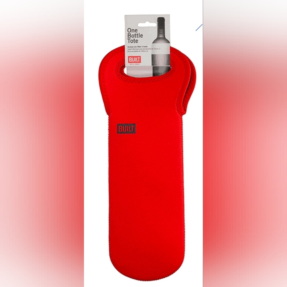 BUILT Single 1L Bottle Tote "Red" Neoprene NEW